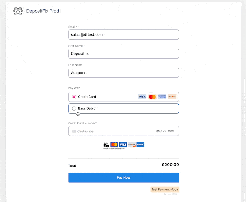 BACS Direct Debit (Stripe) — screenshot 1