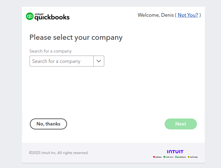 Configuring QuickBooks Online — screenshot 4