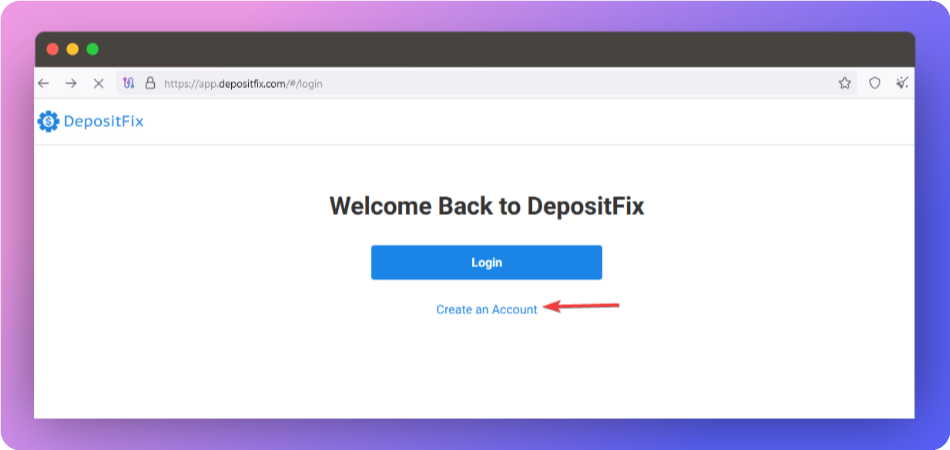 Create Your DepositFix Account — screenshot 1