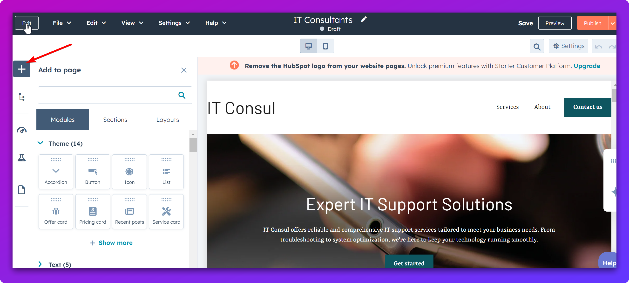 Embedding your Form on a HubSpot Page — screenshot 1