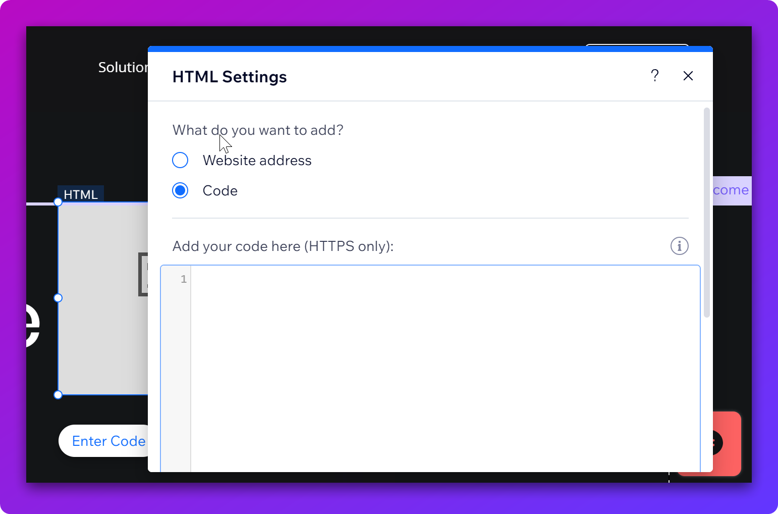 Embedding your Form on a Wix Page — screenshot 2