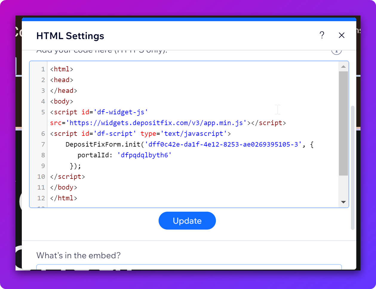 Embedding your Form on a Wix Page — screenshot 3