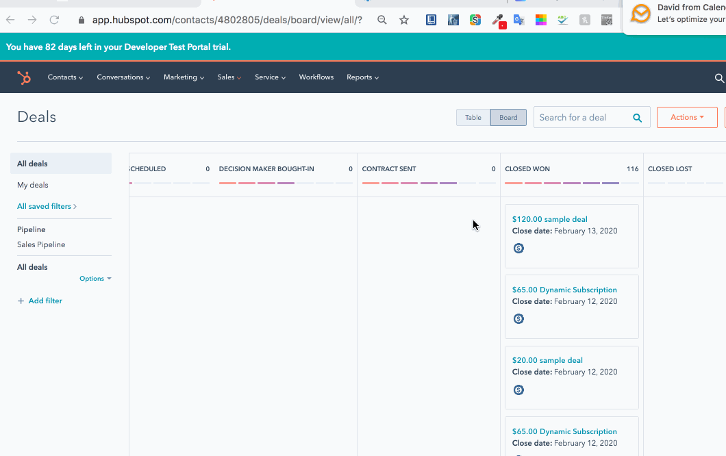 Hubspot Deals Integration — screenshot 1