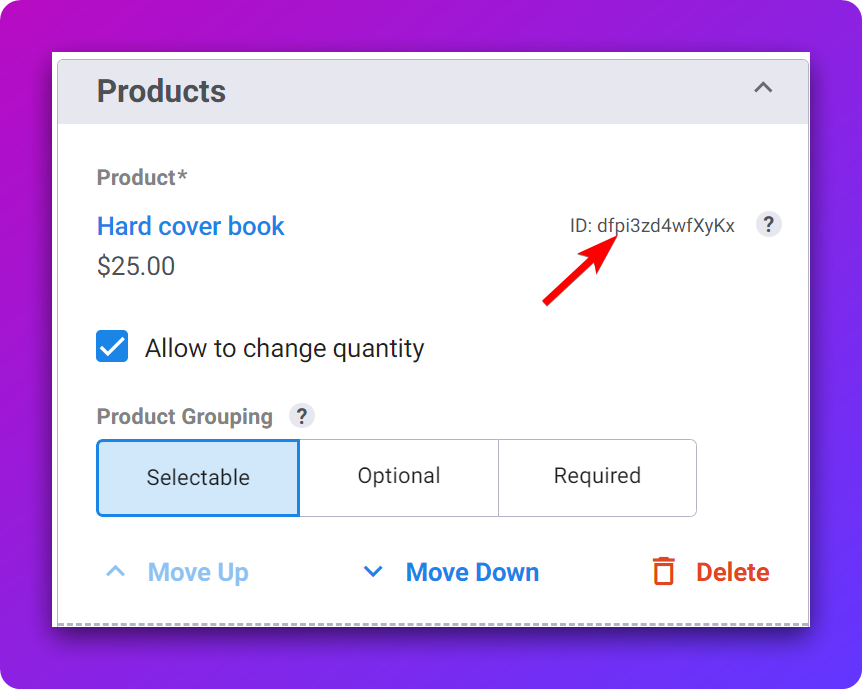 Loading the form with Pre-selected Products (Hide Product Selection) — screenshot 1