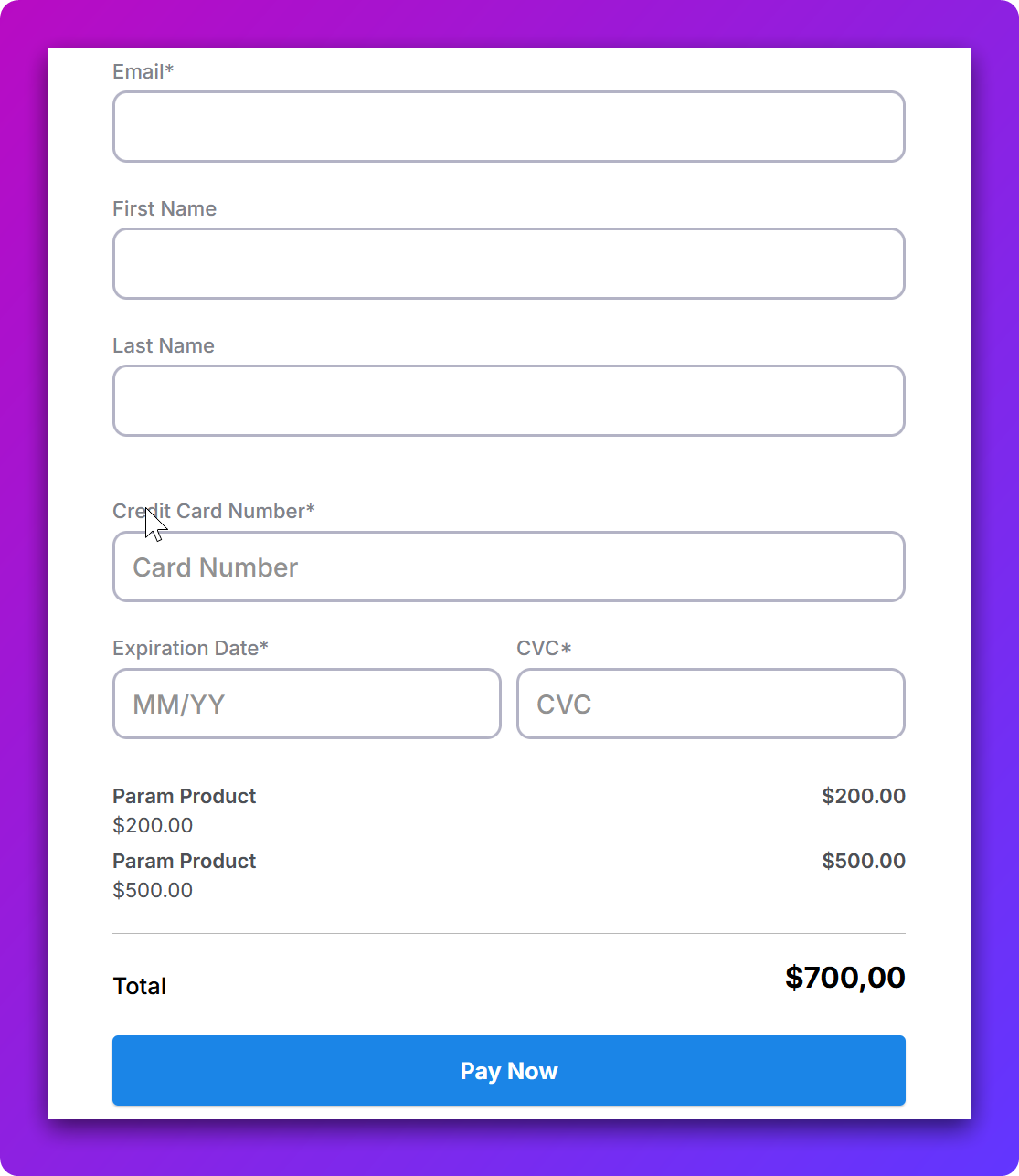 Loading the form with Pre-selected Products (Hide Product Selection) — screenshot 4