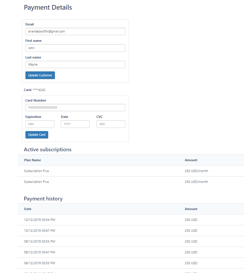 Public Billing Profile — screenshot 1