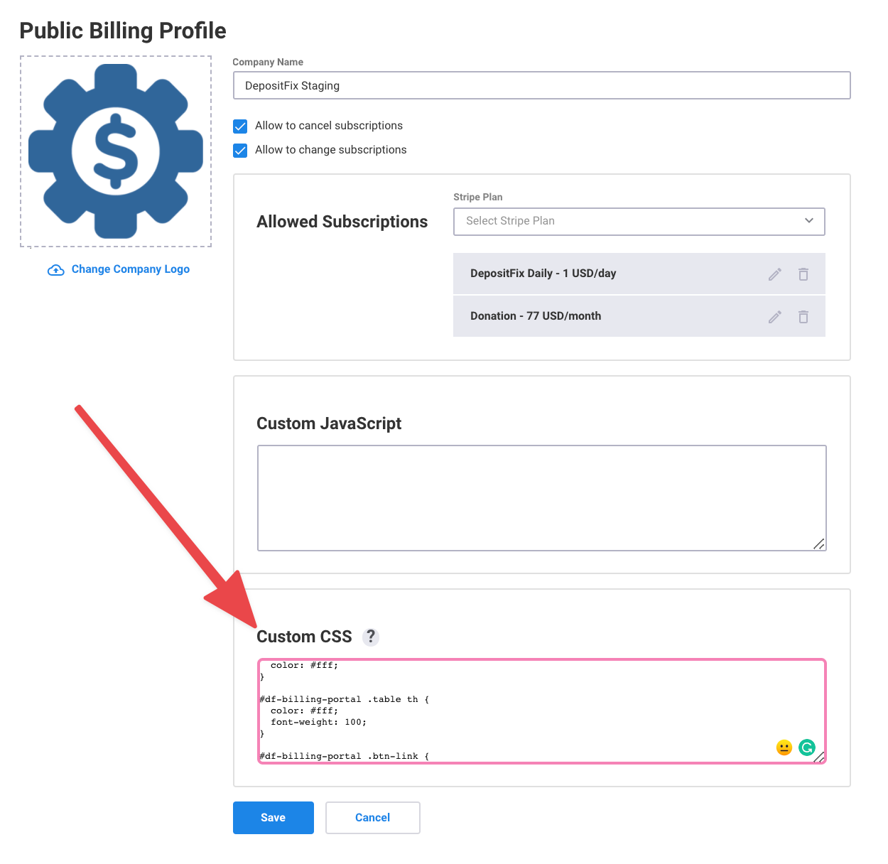 Public Billing Profile — screenshot 10