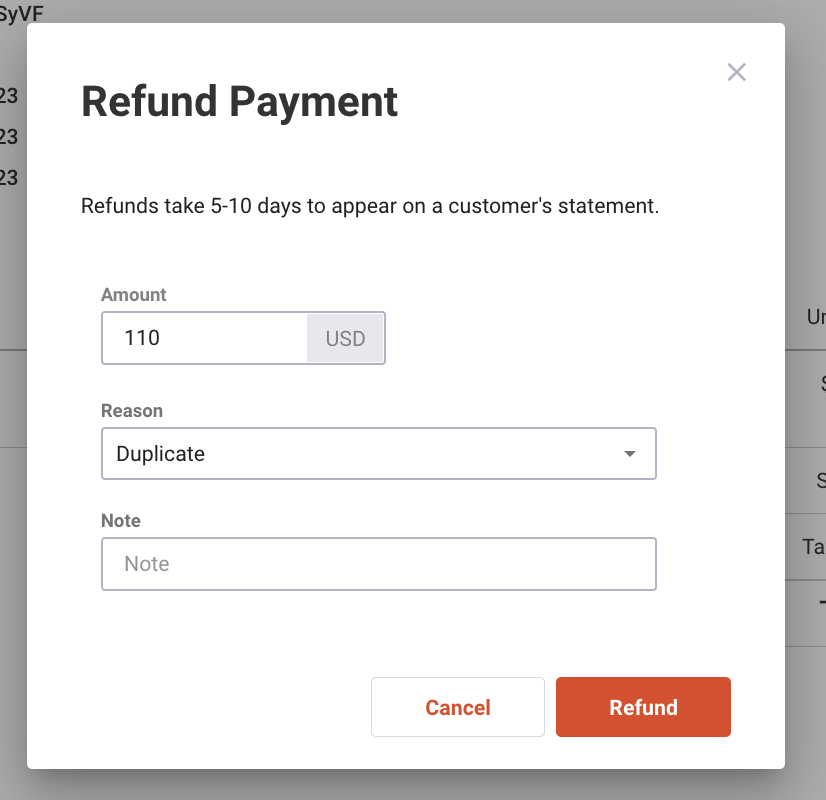 Refund Payments — screenshot 2