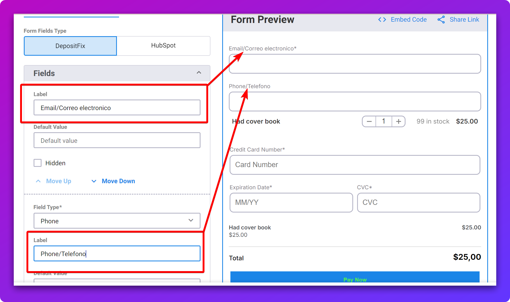 Rename Labels on Your Form (Translations) — screenshot 1