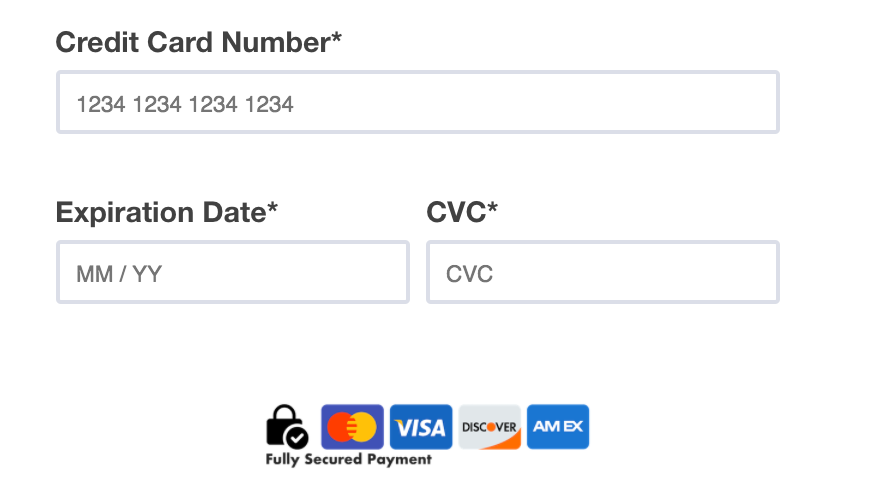 Separate Credit Card Fields — screenshot 2