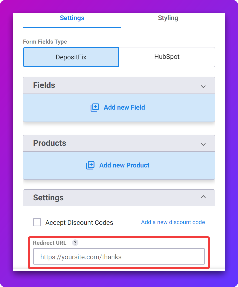 Set up Redirect After Payment — screenshot 1