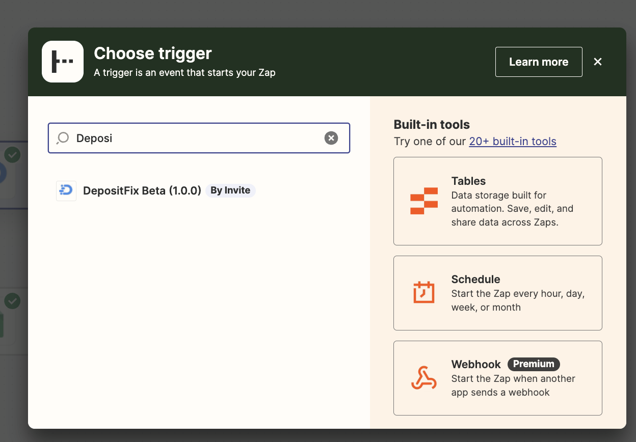 Setting up The Zapier Integration Triggers — screenshot 2