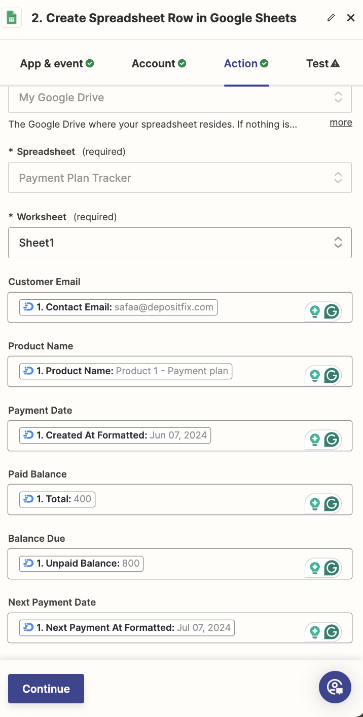 Setting up Zapier Actions — screenshot 13