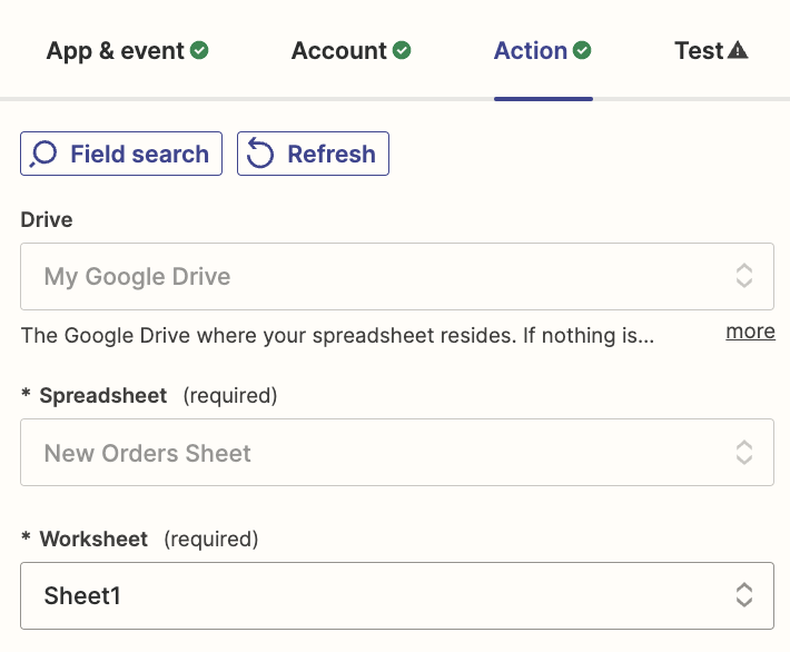 Setting up Zapier Actions — screenshot 3