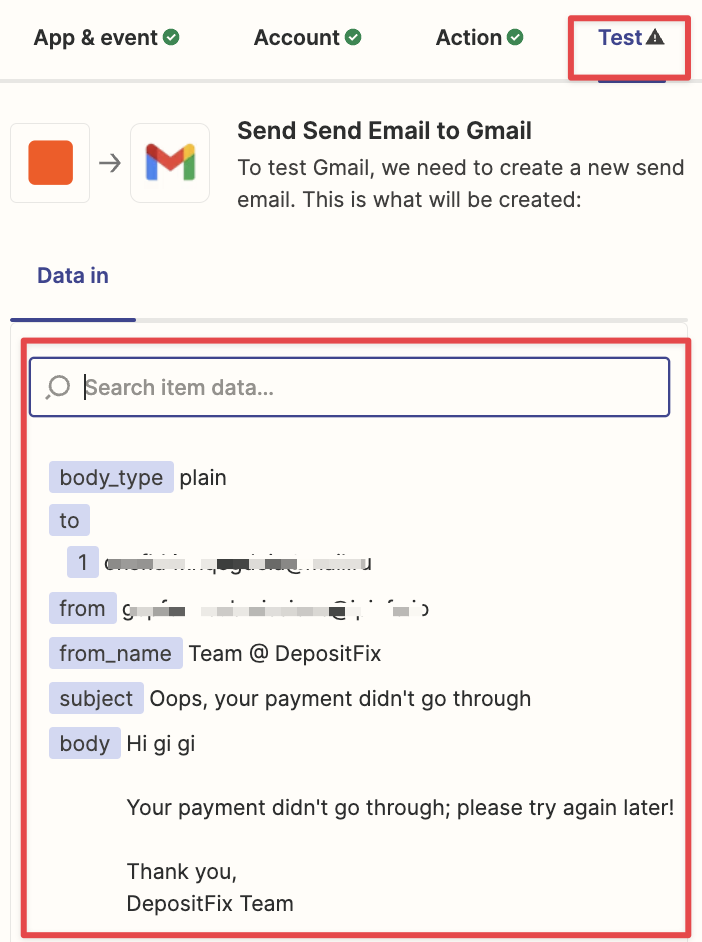 Setting up Zapier Actions — screenshot 9