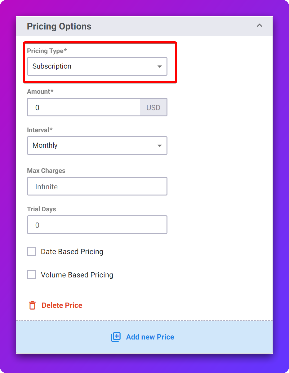 Subscription Products — screenshot 1