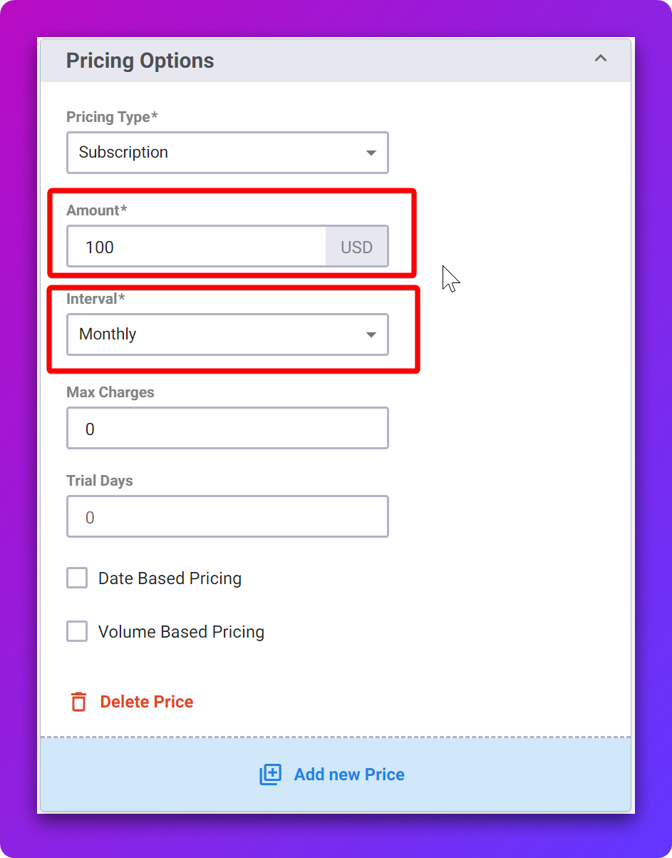 Subscription Products — screenshot 2