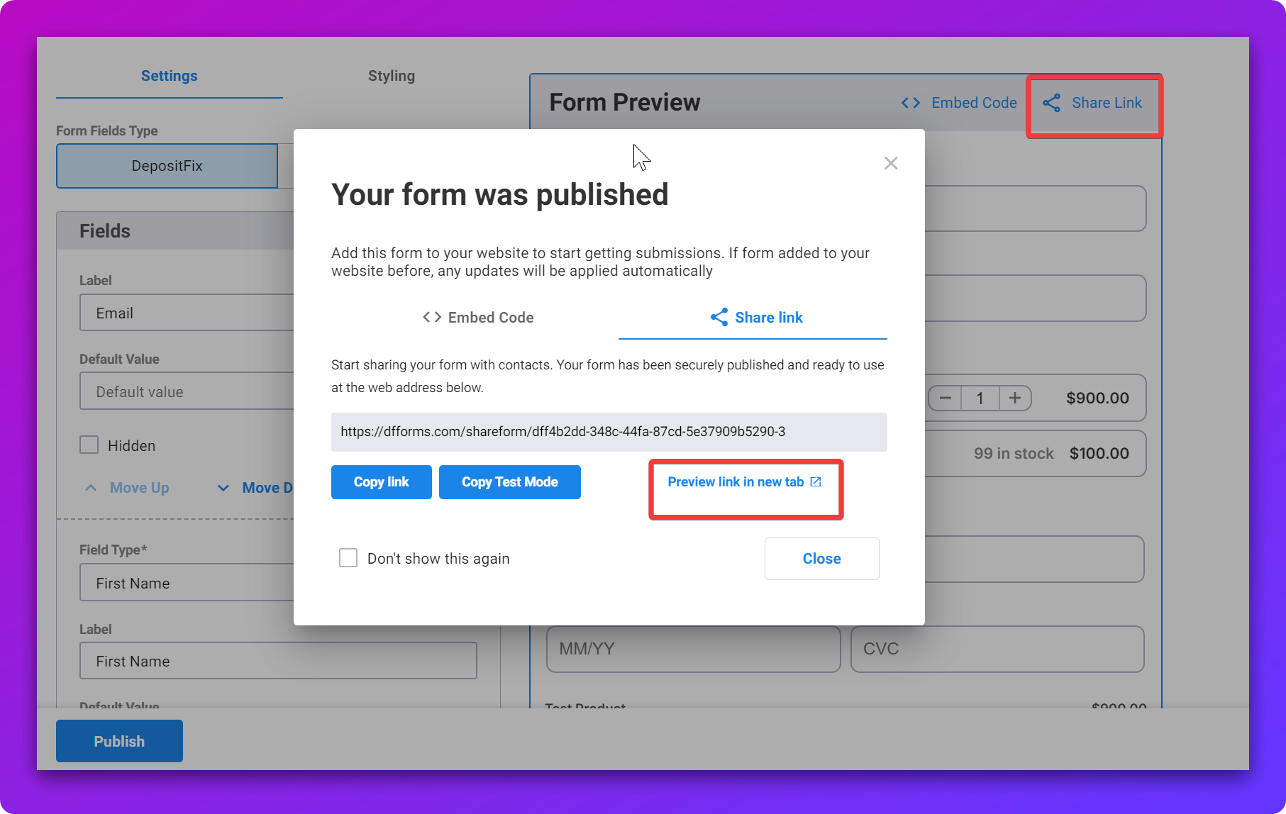 Test Your Depositfix Form — screenshot 3